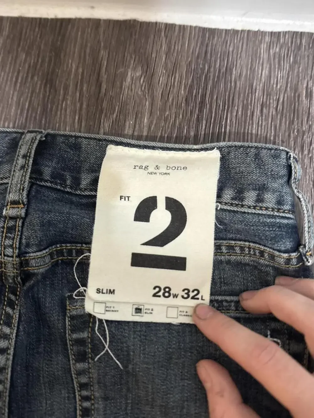 Rag & Bone Men's Blue and Navy Jeans